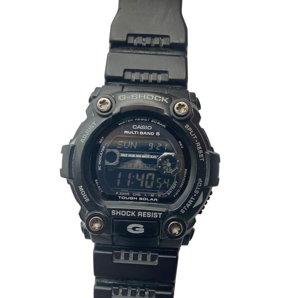 Casio G-SHOCK Men's Watch Adjustable Band - New Battery - WR - Solar - Alarm - Picture 1 of 9